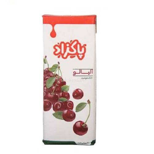 آبمیوه پاکتی آلبالو 200میل پاکزاد